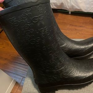 UGG Wilshire Logo Rain Boots Size 8